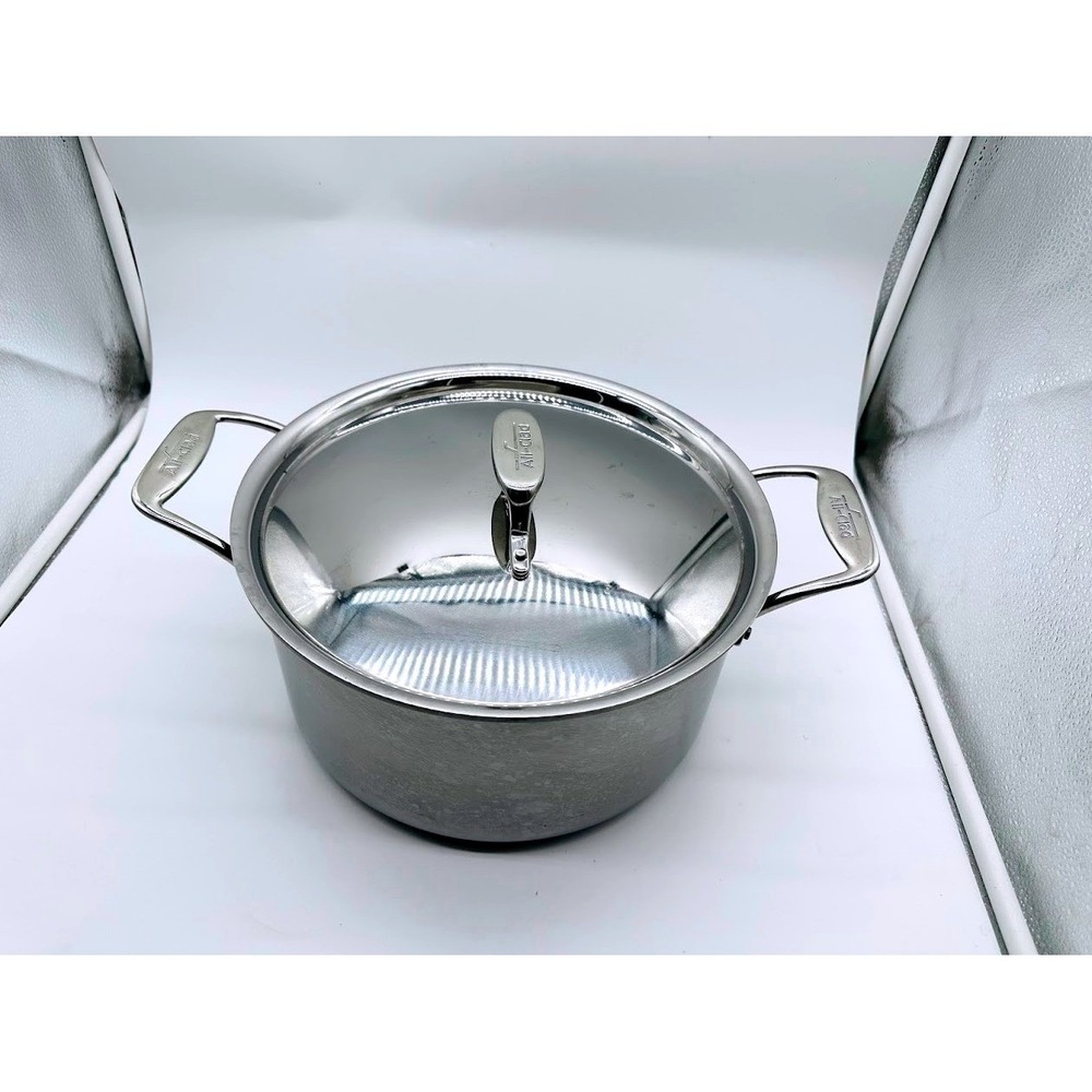 All-Clad Stainless Steel 8 Quart Stockpot with Lid Tri-Ply Bonded Induction USA